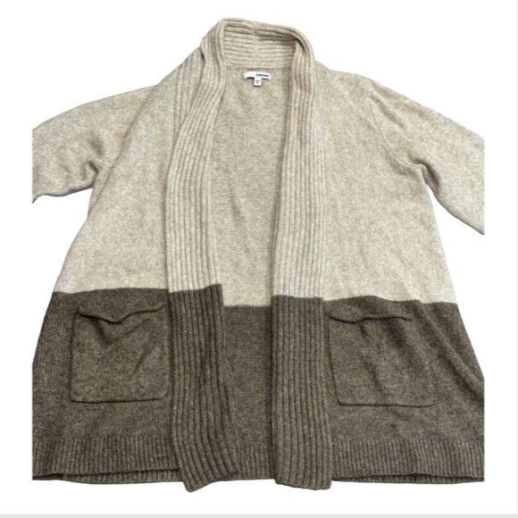 Sonoma Tan & Brown Color Block Pocketed Cardigan - Picture 3 of 4